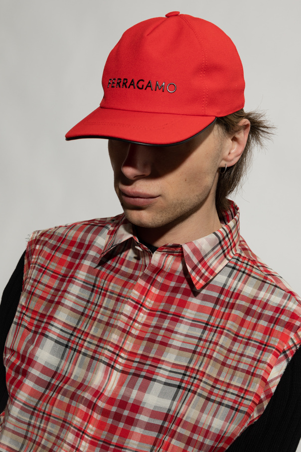 Ferragamo Logo Baseball Cap In Orange