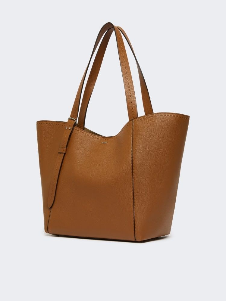 Max Mara Archetipo Leather Tote In Brown