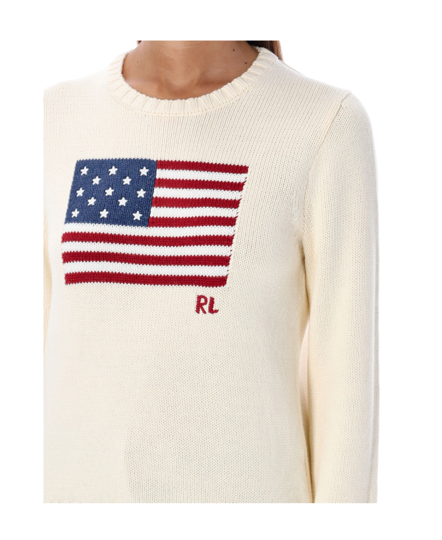 Shop Polo Ralph Lauren Usa-flag Knit Jumper In Red