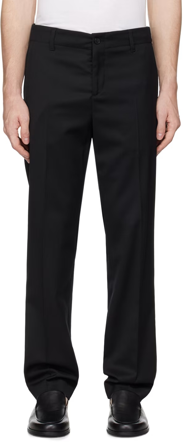 Filippa K Black Elastic Waist Tailored Trousers In Black