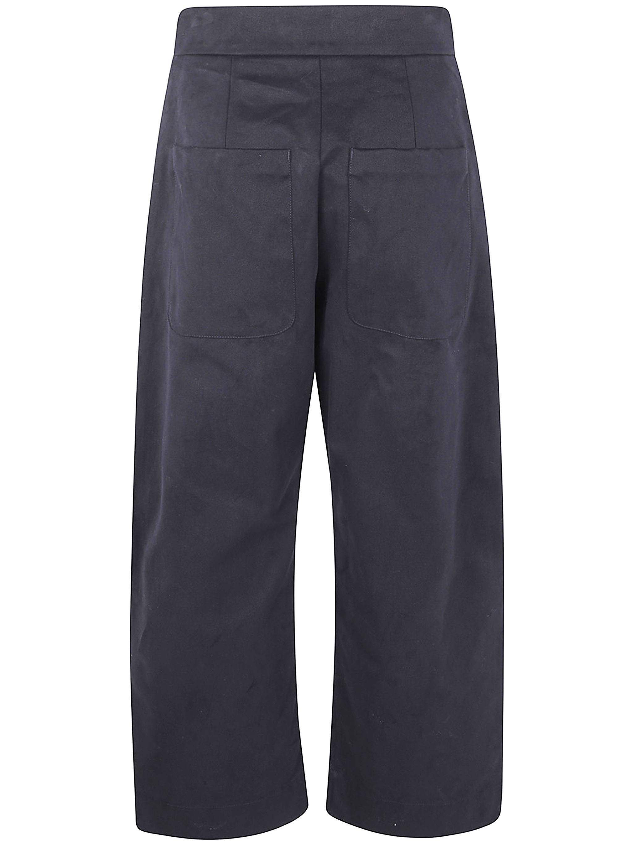 Studio Nicholson Brinson Button-front Patch-pocket Trousers In Blue