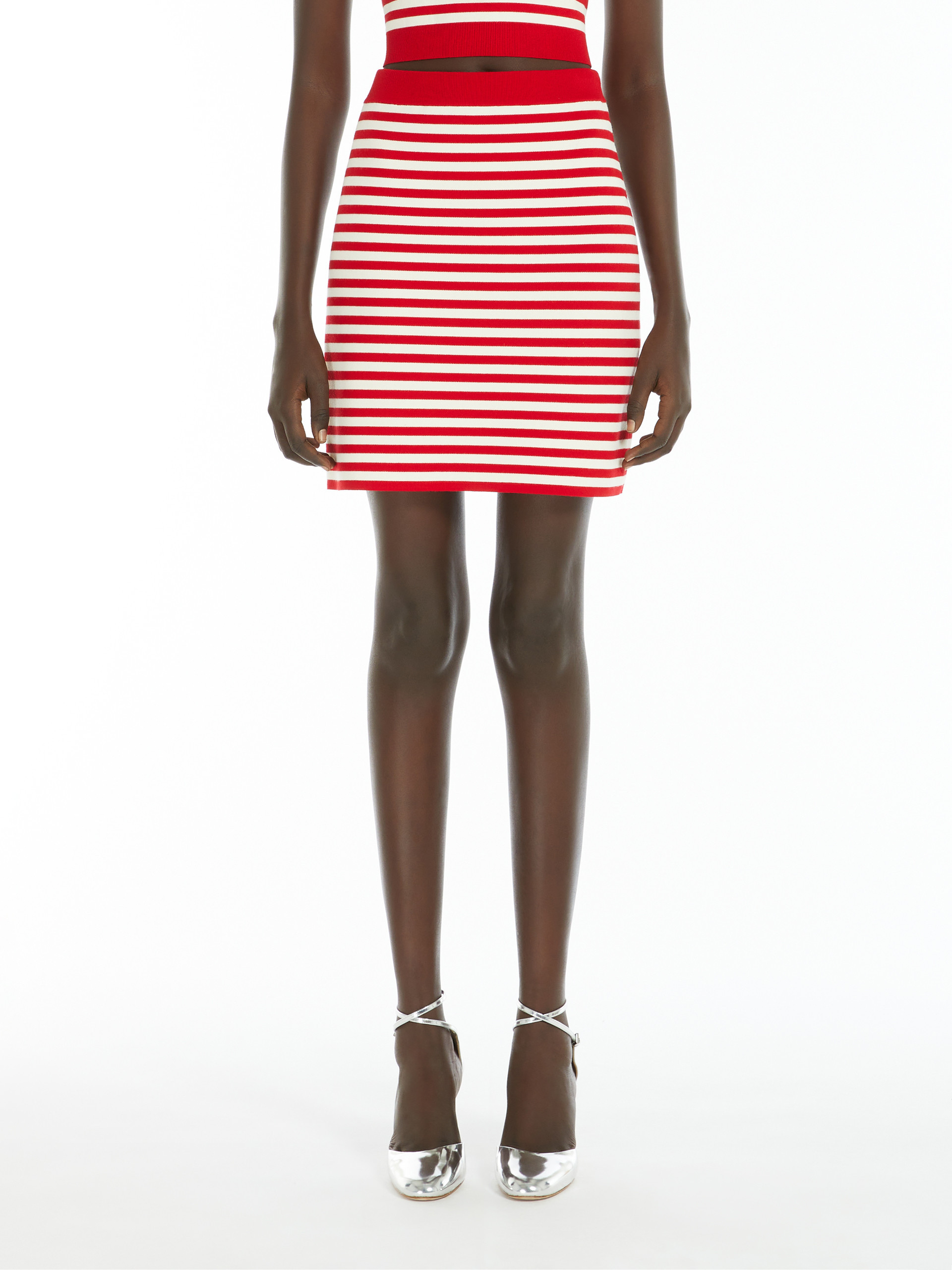 Max Mara Mini Jacquard Skirt In Red
