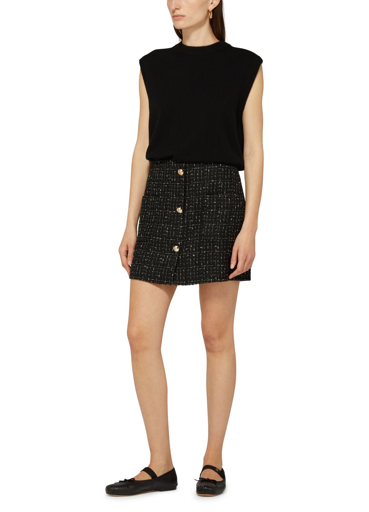 Shop Anine Bing Sleeveless Knitted Vest In Black