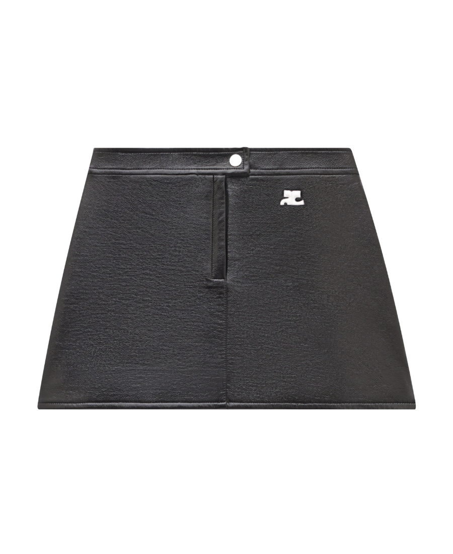 Courrèges Courreges Re Edition Faux Leather Mini Skirt In Black