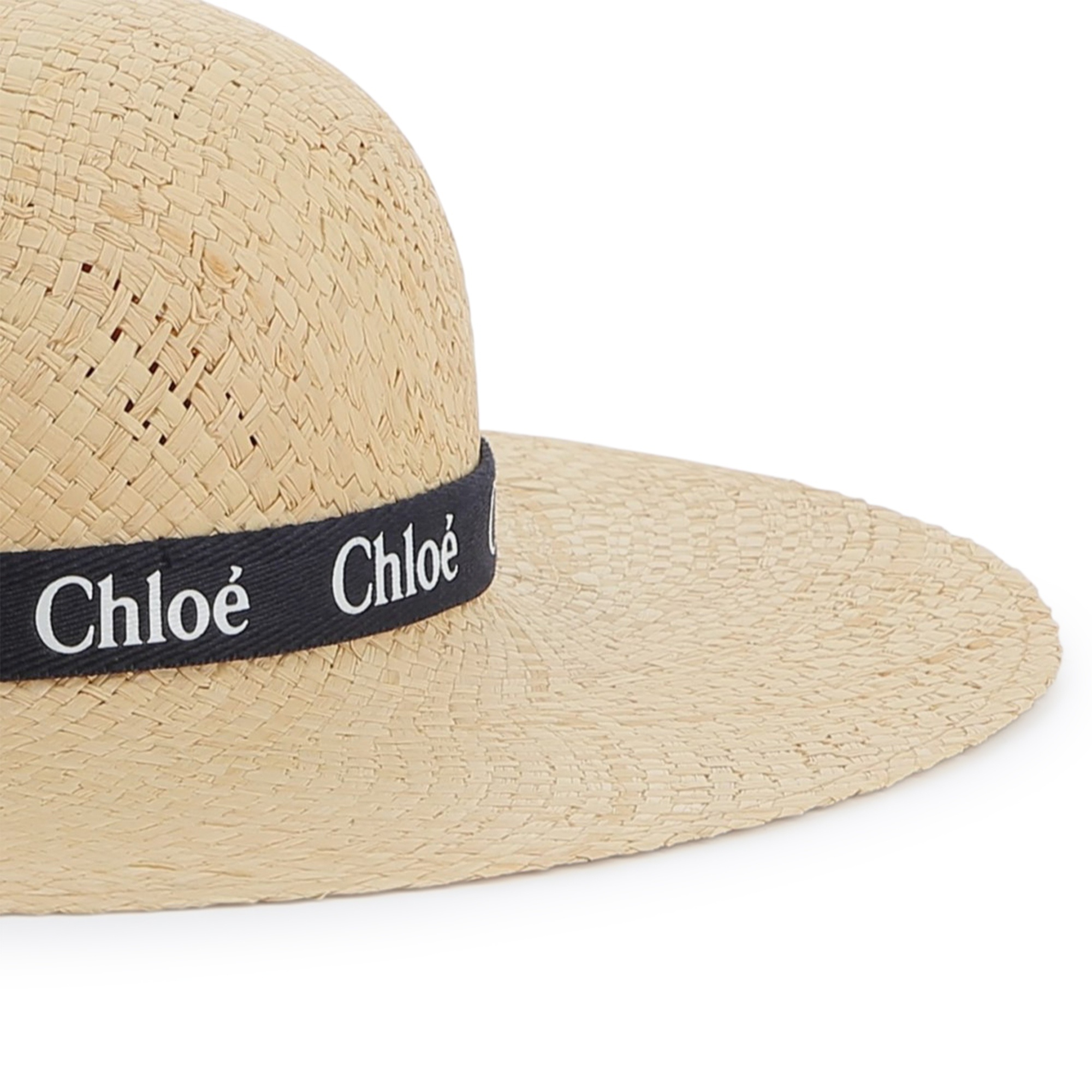 Chloé Weaving Design Straw Hat In Nude