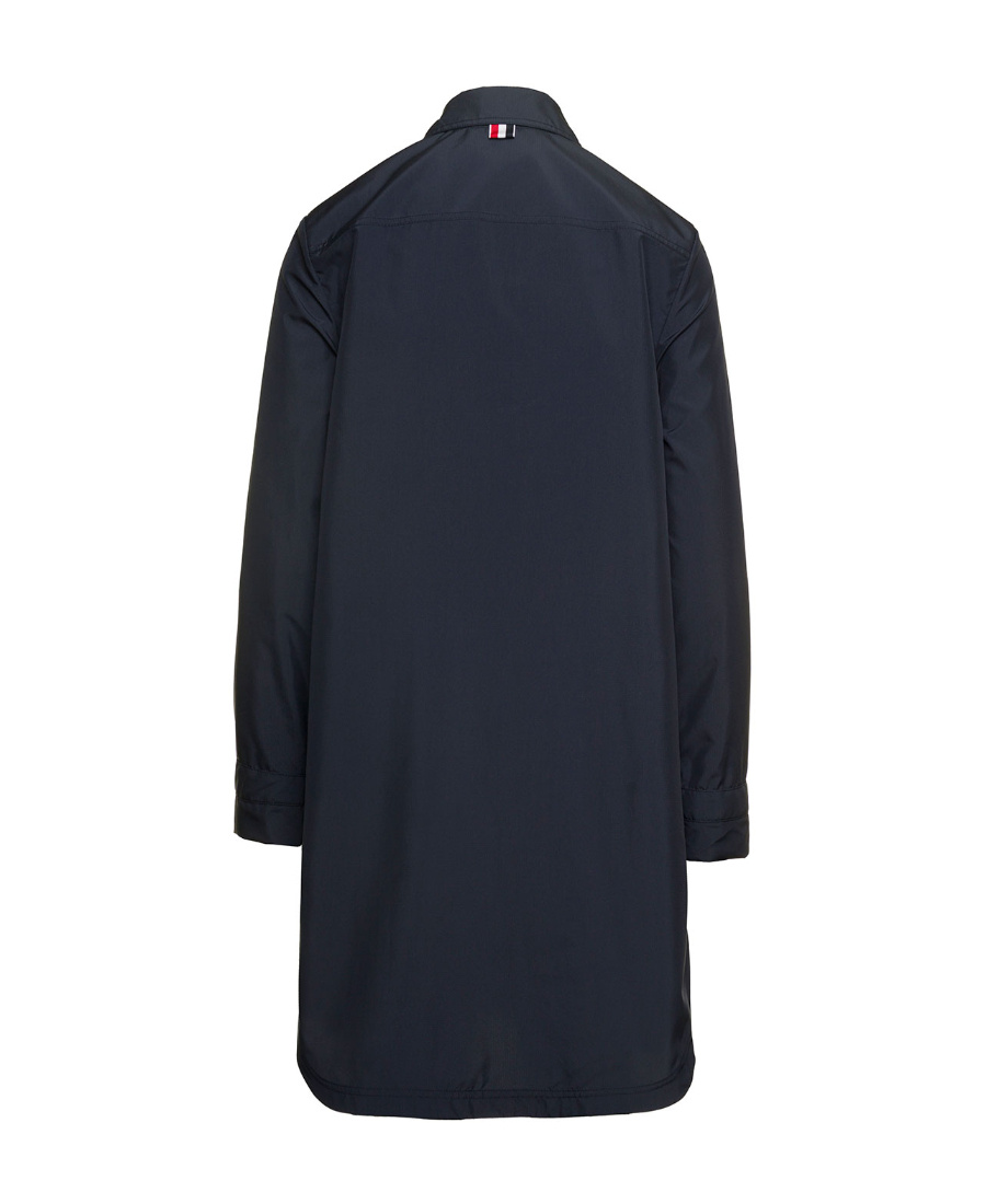 Thom Browne Rounded-collar Button-up Coat In Black