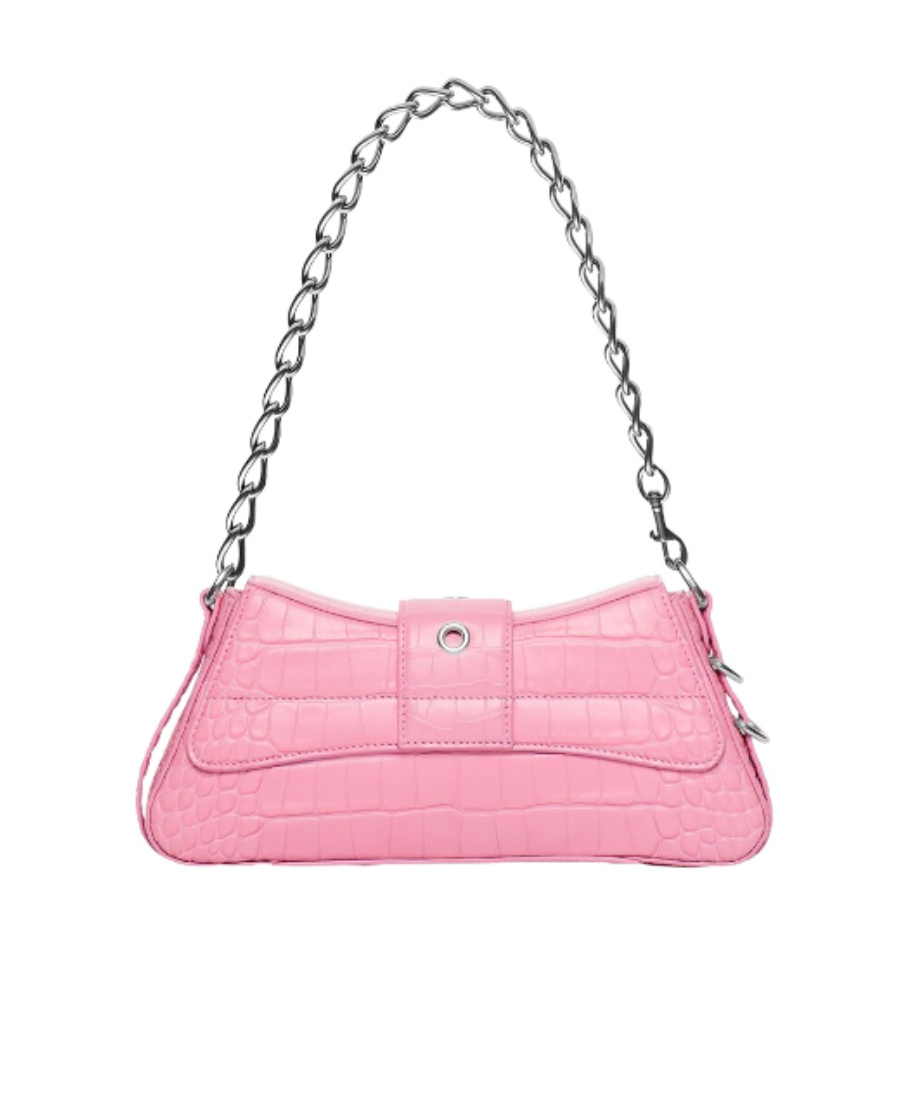 Balenciaga Borsetta A Tracolla Lindsay Con Tracolla E Lavorazione Coccodrillo Da Donna In Rosa Chiaro In Pink