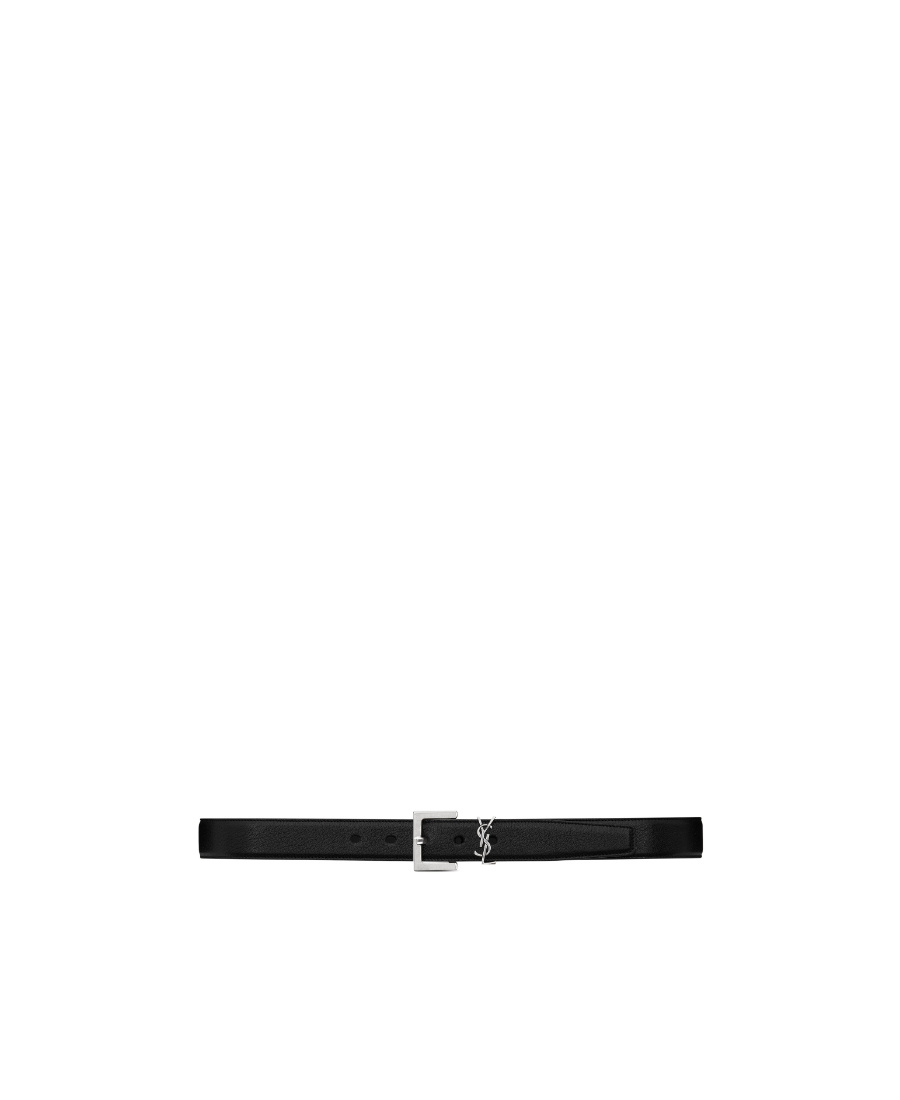 Saint Laurent Monogram Belt In Black