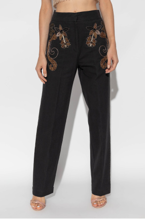 FORTE FORTE TROUSERS WITH SHIMMERING APPLIQUÉS