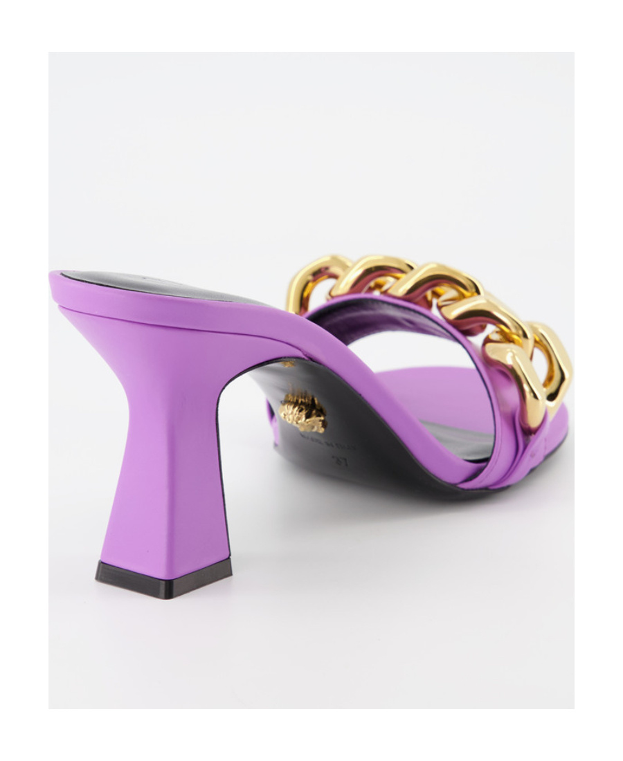 Versace Chain-link Mule Sandals In Purple