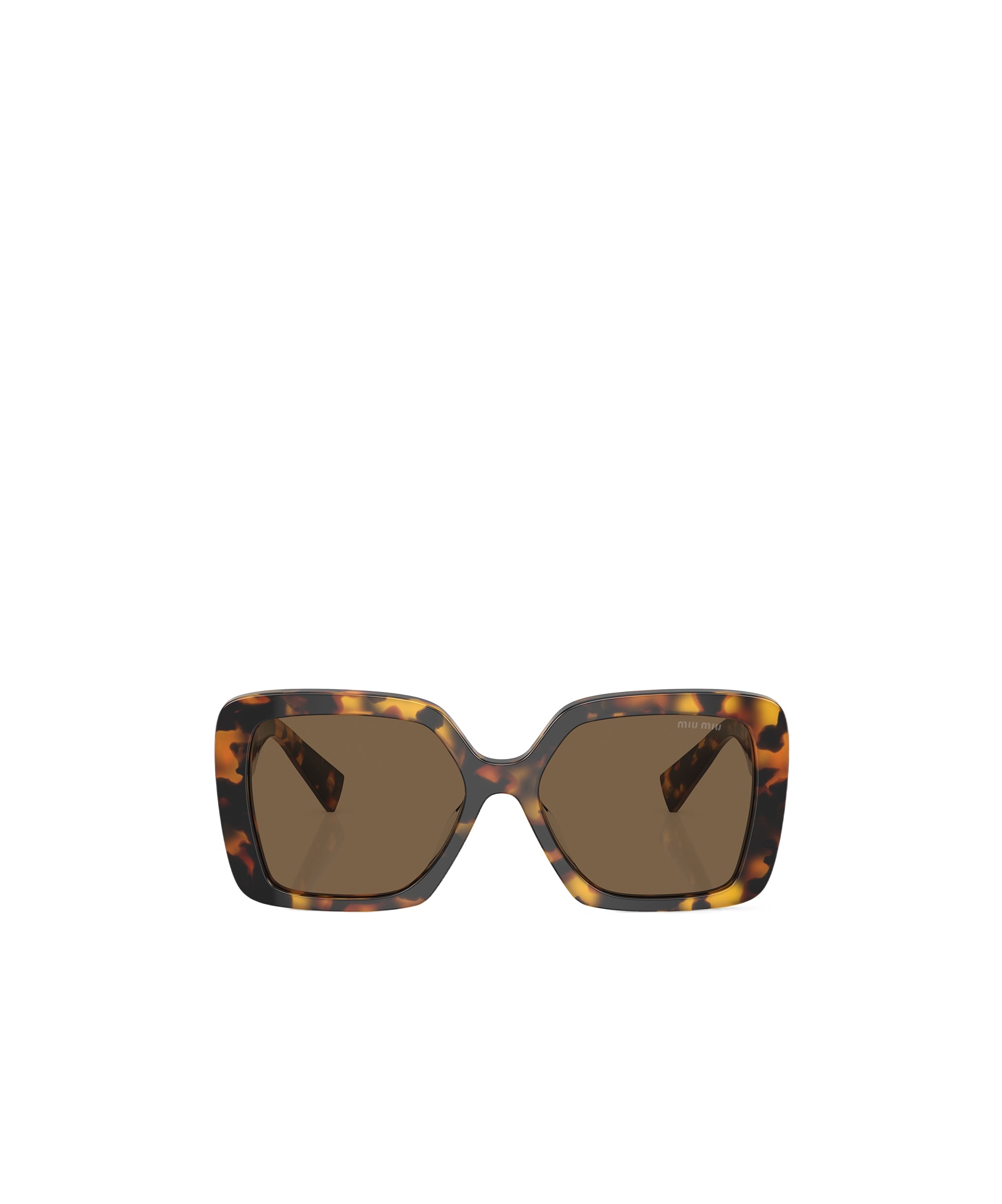 Miu Miu Logo Acetate Square Sunglasses In Brown