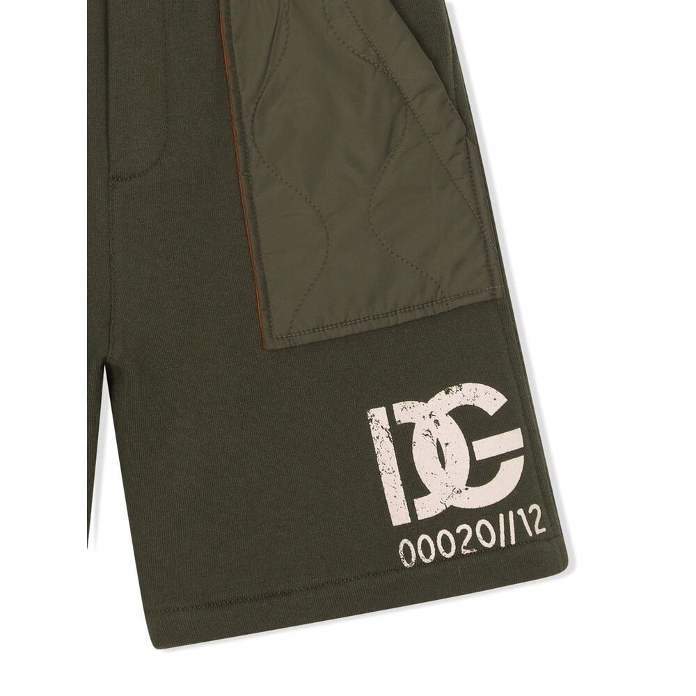 Dolce & Gabbana Stencil Logo Track Shorts In Green
