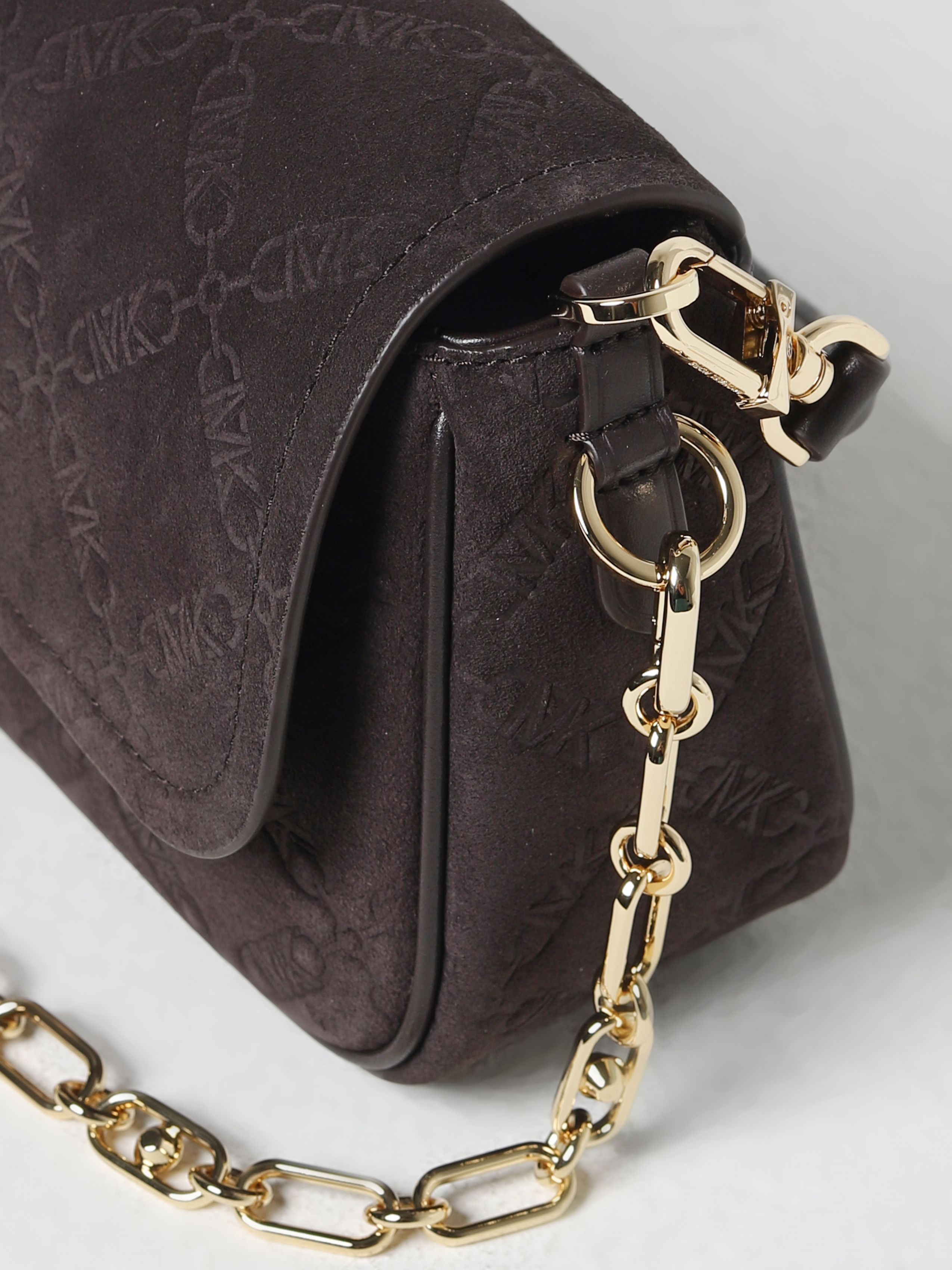 Michael Kors Parker Foldover Top Medium Shoulder Bag In Black