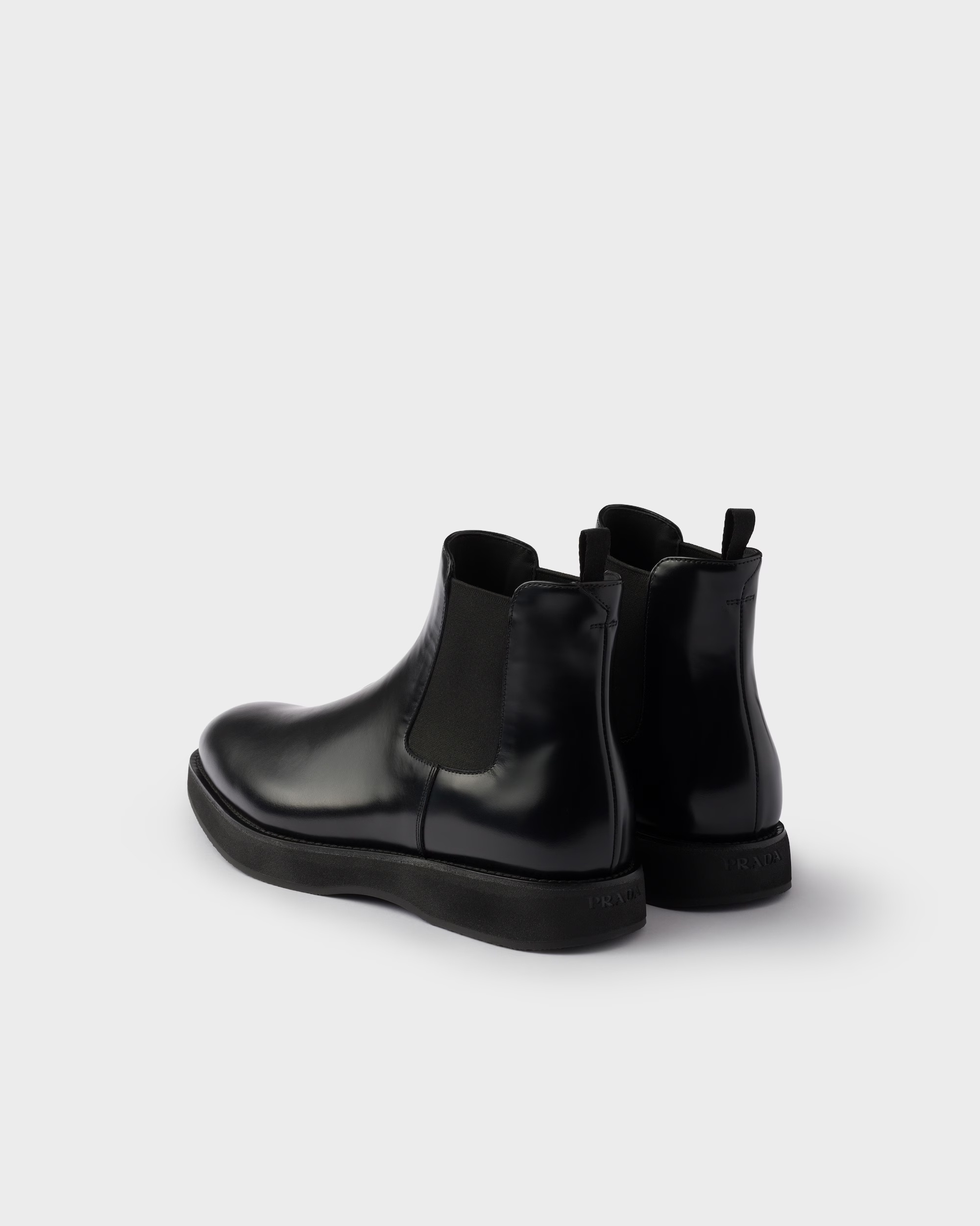 Prada Ankle Boots With Elastic Side Panels In Black