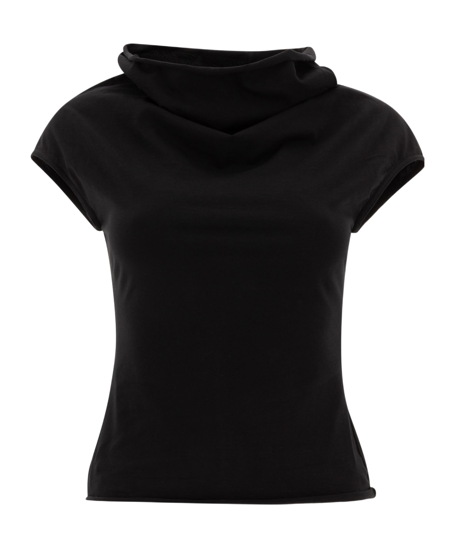 Rick Owens Funnel Neck Top In Black