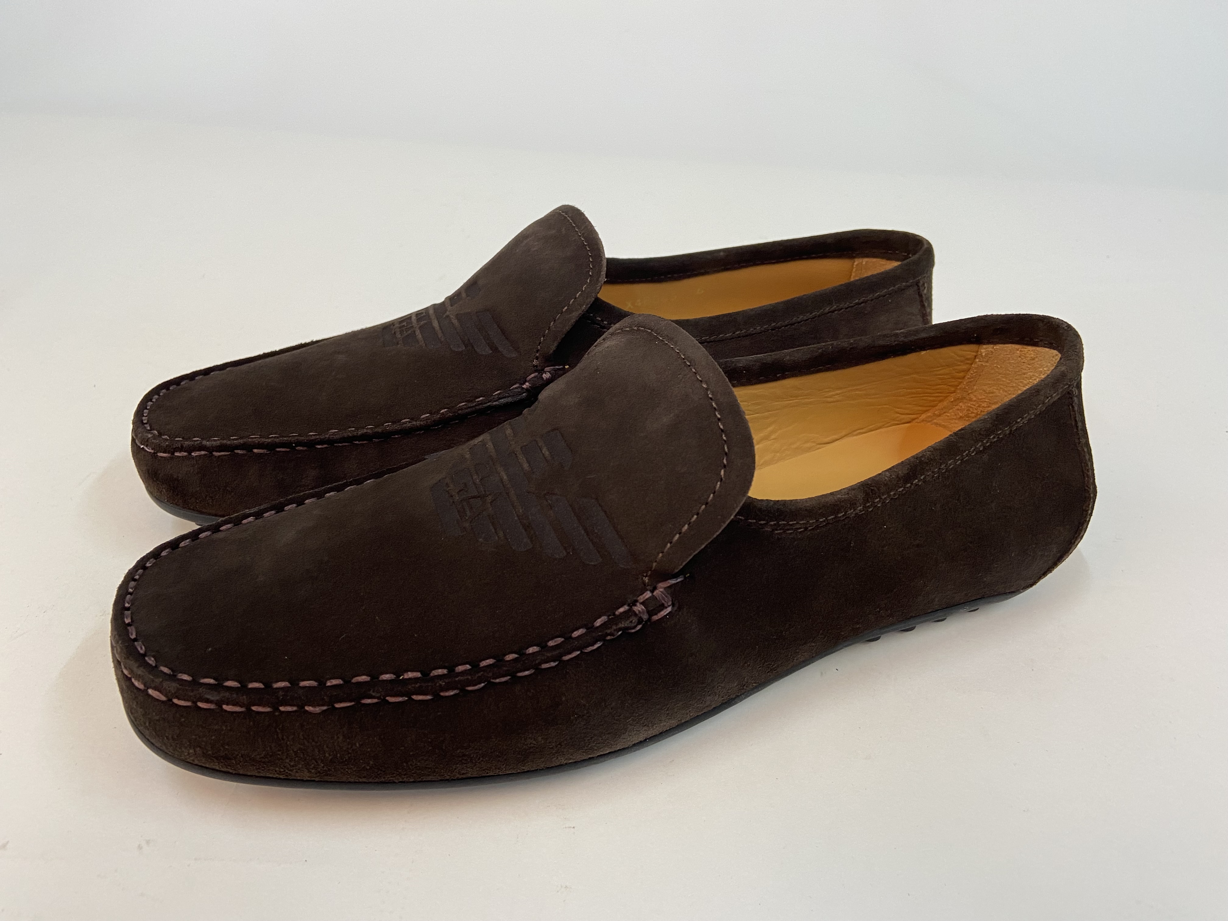 Emporio Armani Logo Business Casual Shoes In Black