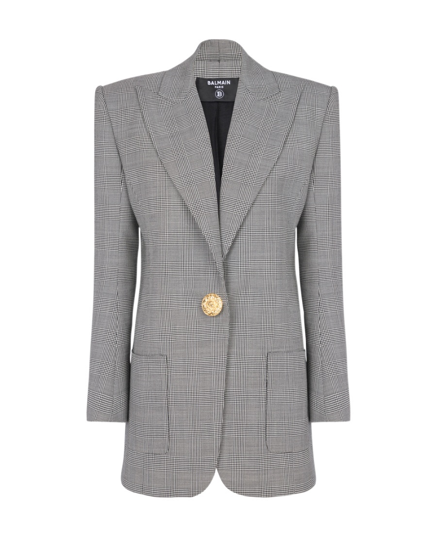 Balmain Single-breasted Wool Blazer In Gray