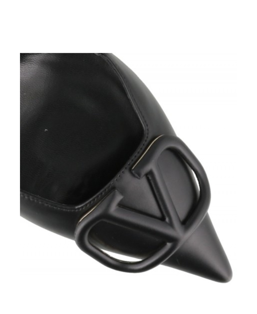 Valentino Garavani Vlogo Signature Satin Slingback Pumps 80mm Woman Black 40.5 In Black