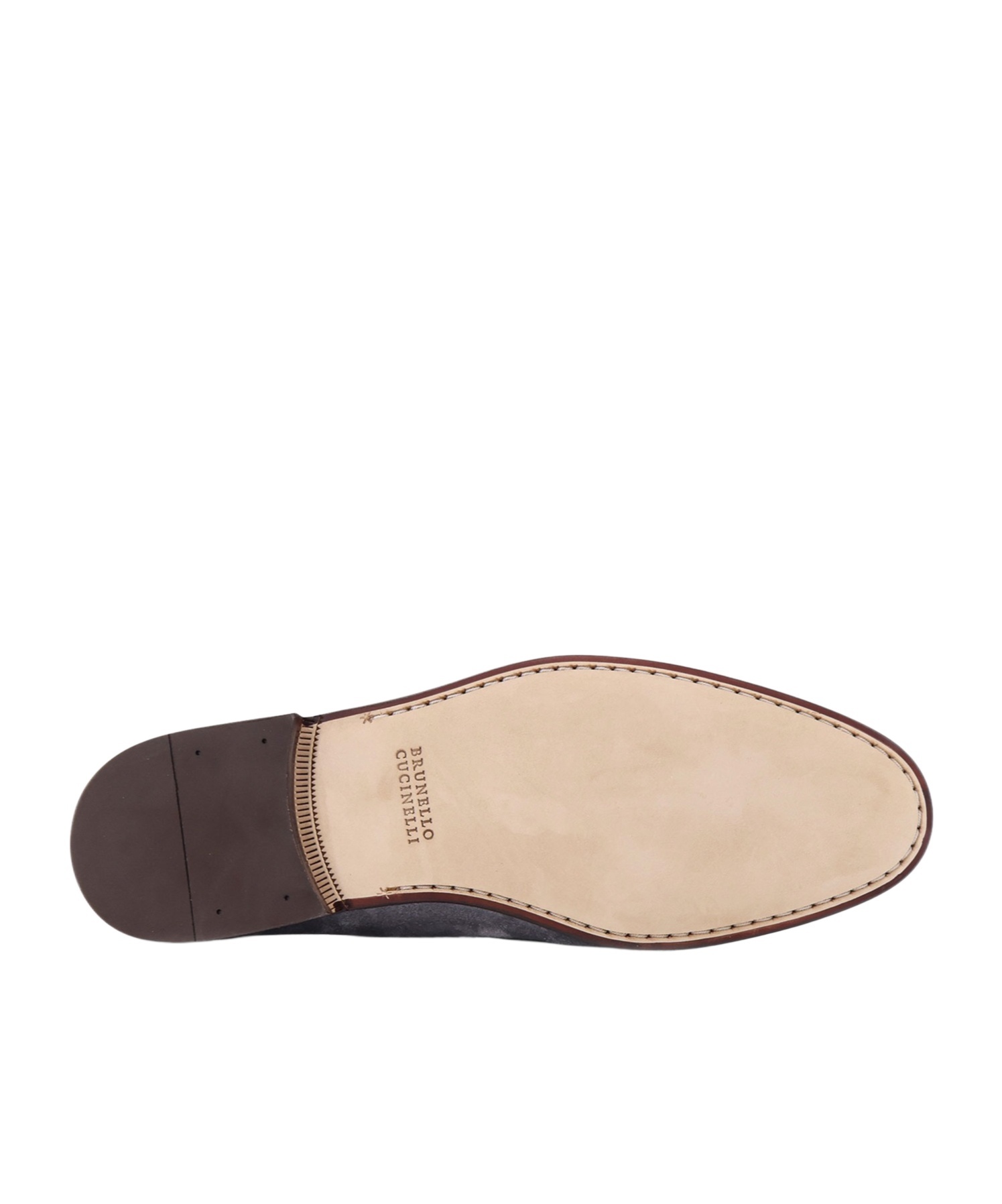 Brunello Cucinelli Suede Penny Loafers In Gray