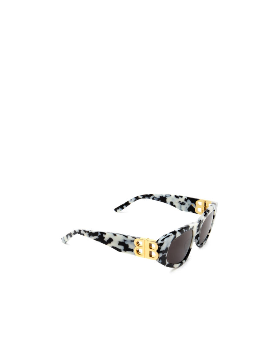 Balenciaga Logo-plaque Cat-eye Sunglasses In Black