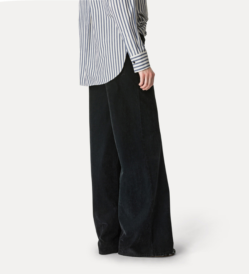 Forte Forte 5pocket Trousers In Flocked Cotton In Black
