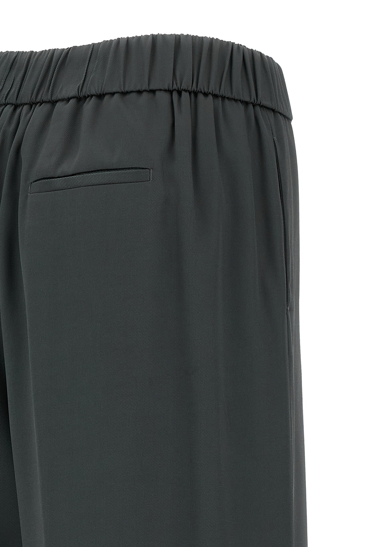 Peserico Wide Leg Trousers Elastic Waistband In Black