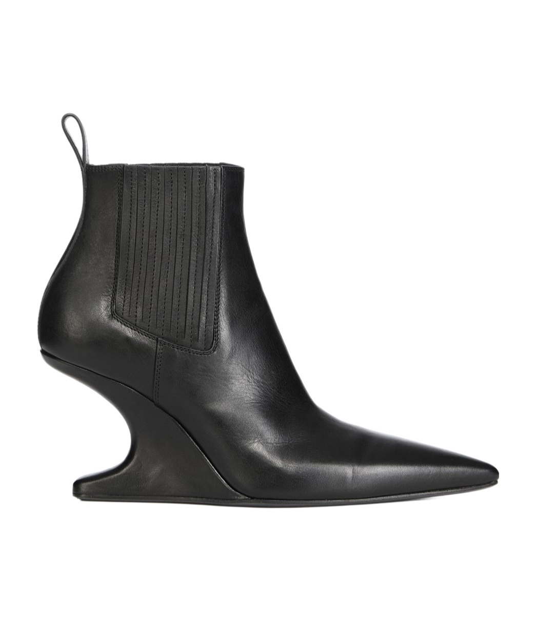 Rick Owens Ankle Boot With Pointed Toe And Sculptural Heel In Black