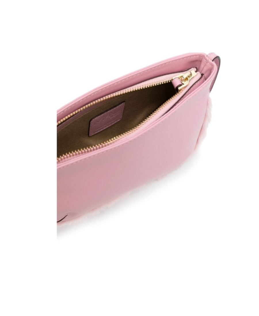 Manu Atelier Curve Zipped Shoulder Bag In Pink