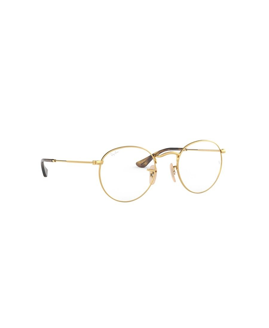 Ray Ban Round-frame Metal Glasses In Gold