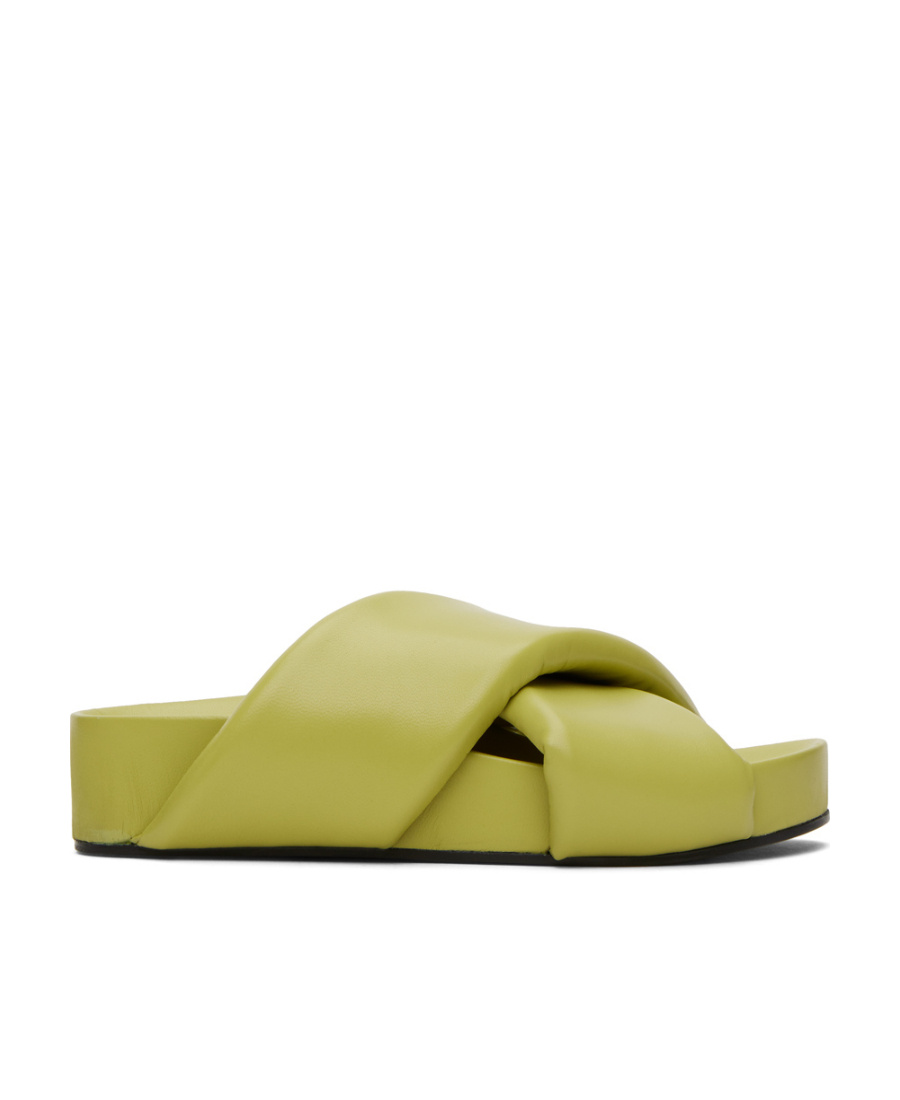 JIL SANDER ROUND-HEADED OPEN-TOED FLAT SANDALS