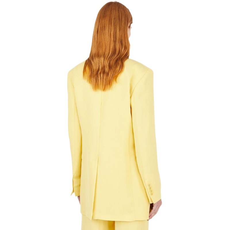 Sportmax Oversized Concealed Fastened Blazer In Yellow
