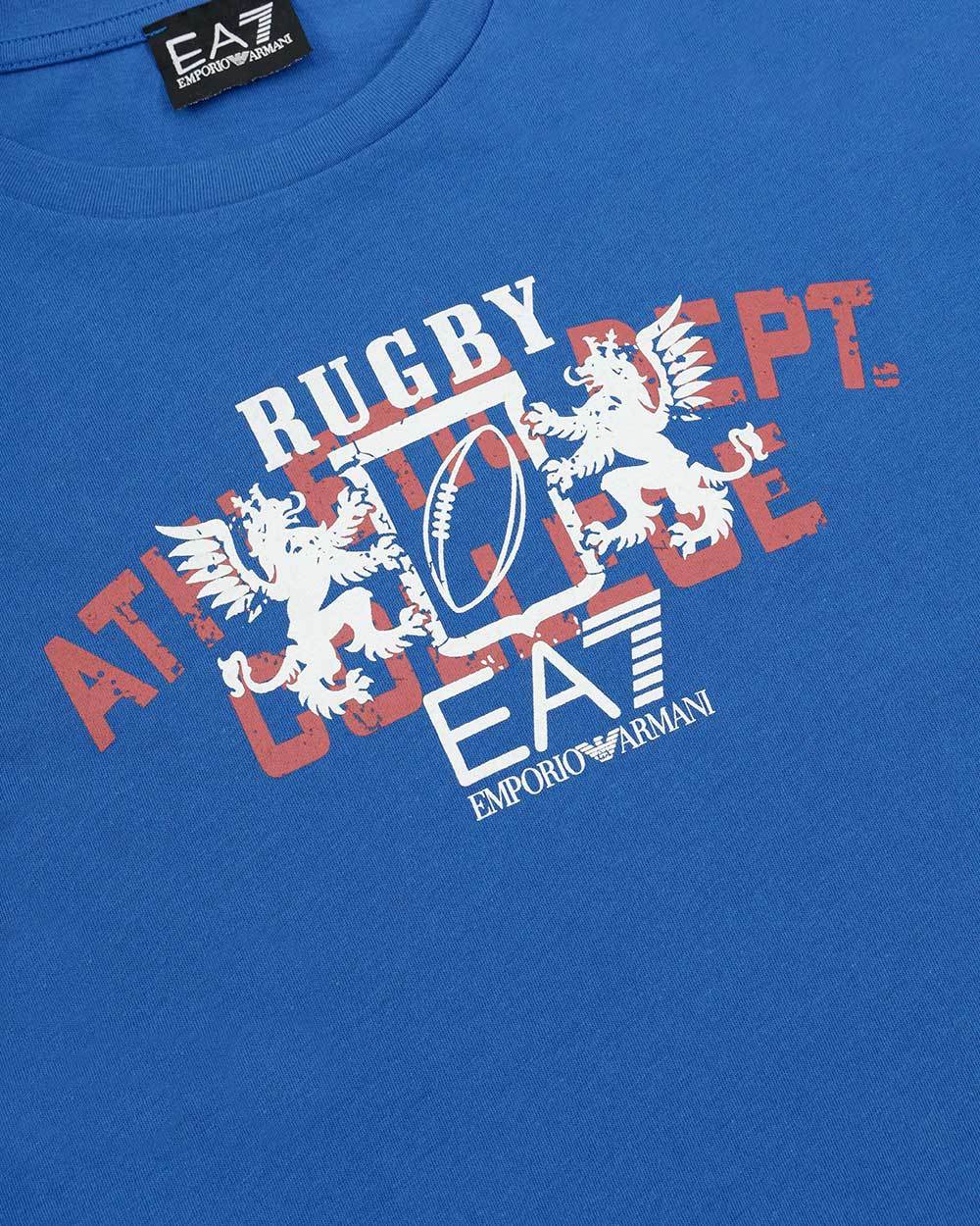 Ea7 Logo Printed T-shirt In Blue