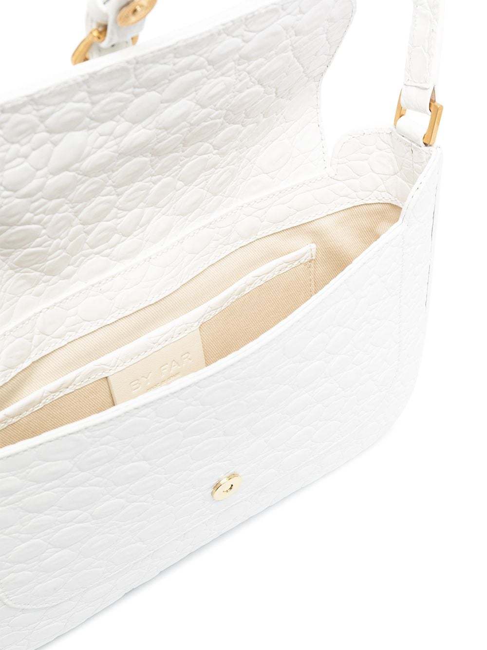 By Far Miranda Crocodile-effect Shoulder Bag In White