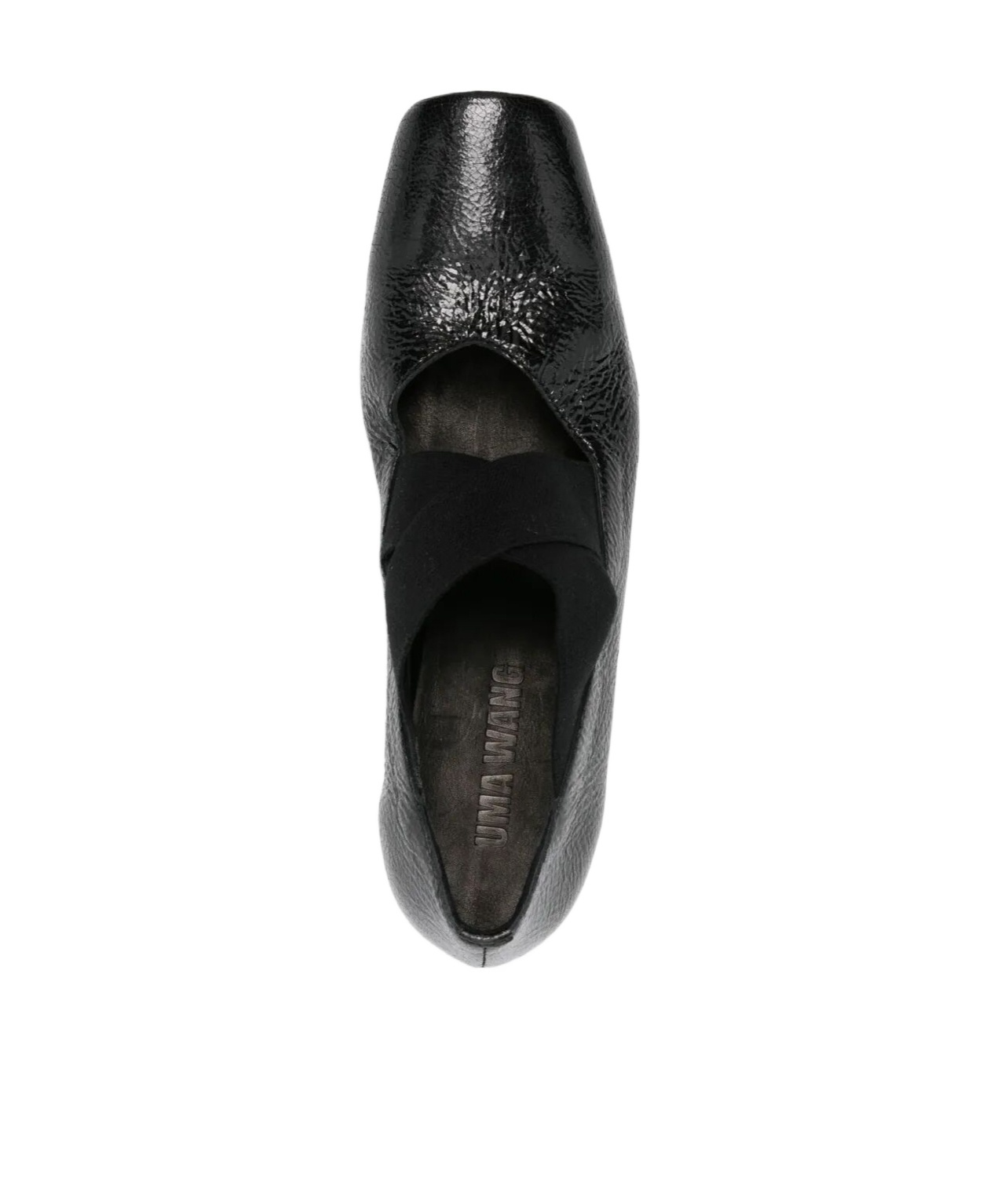 Uma Wang Square Toe Ballet Flats In Bright Black