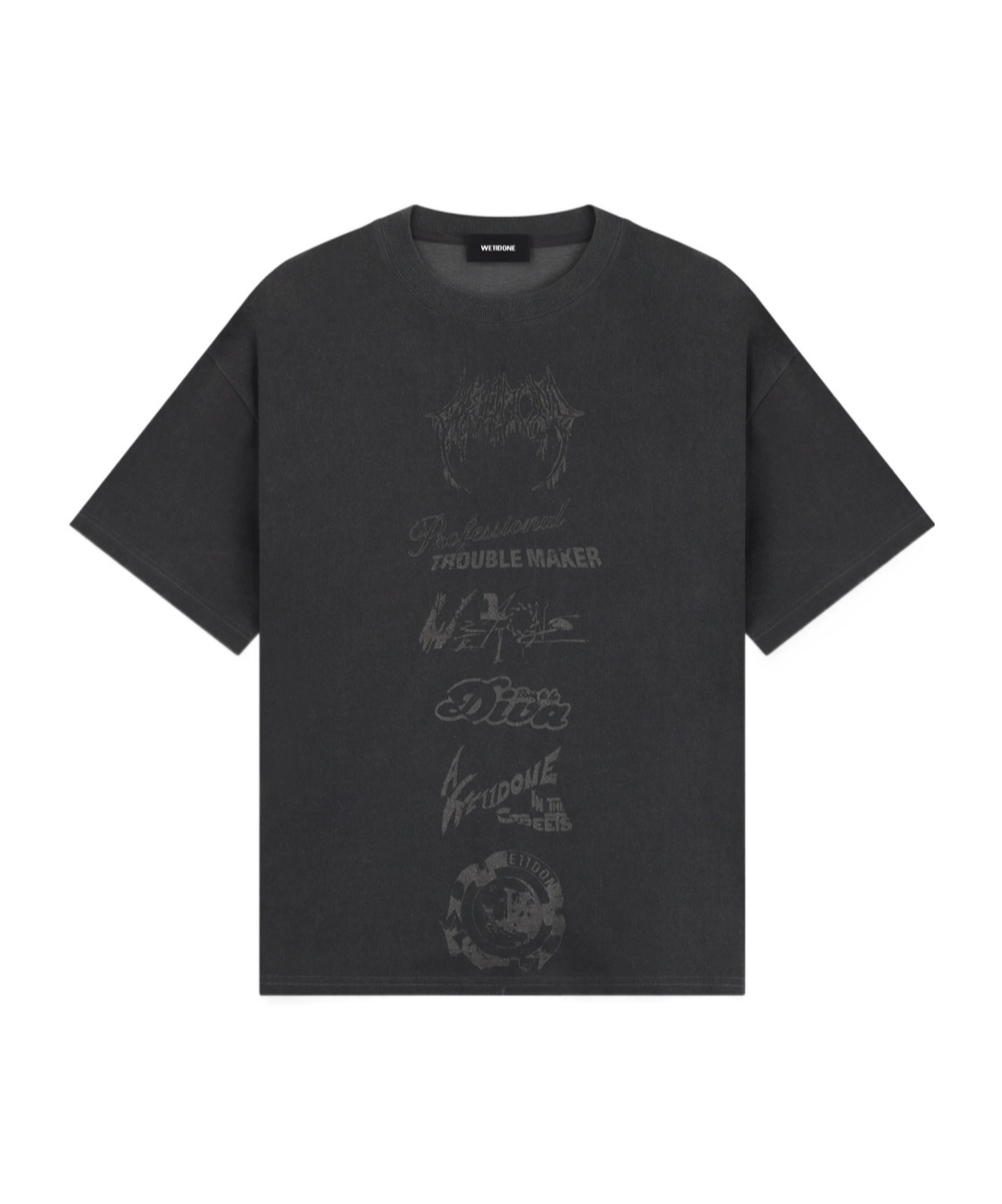 We11 Done Muti Logo T-shirt In Black
