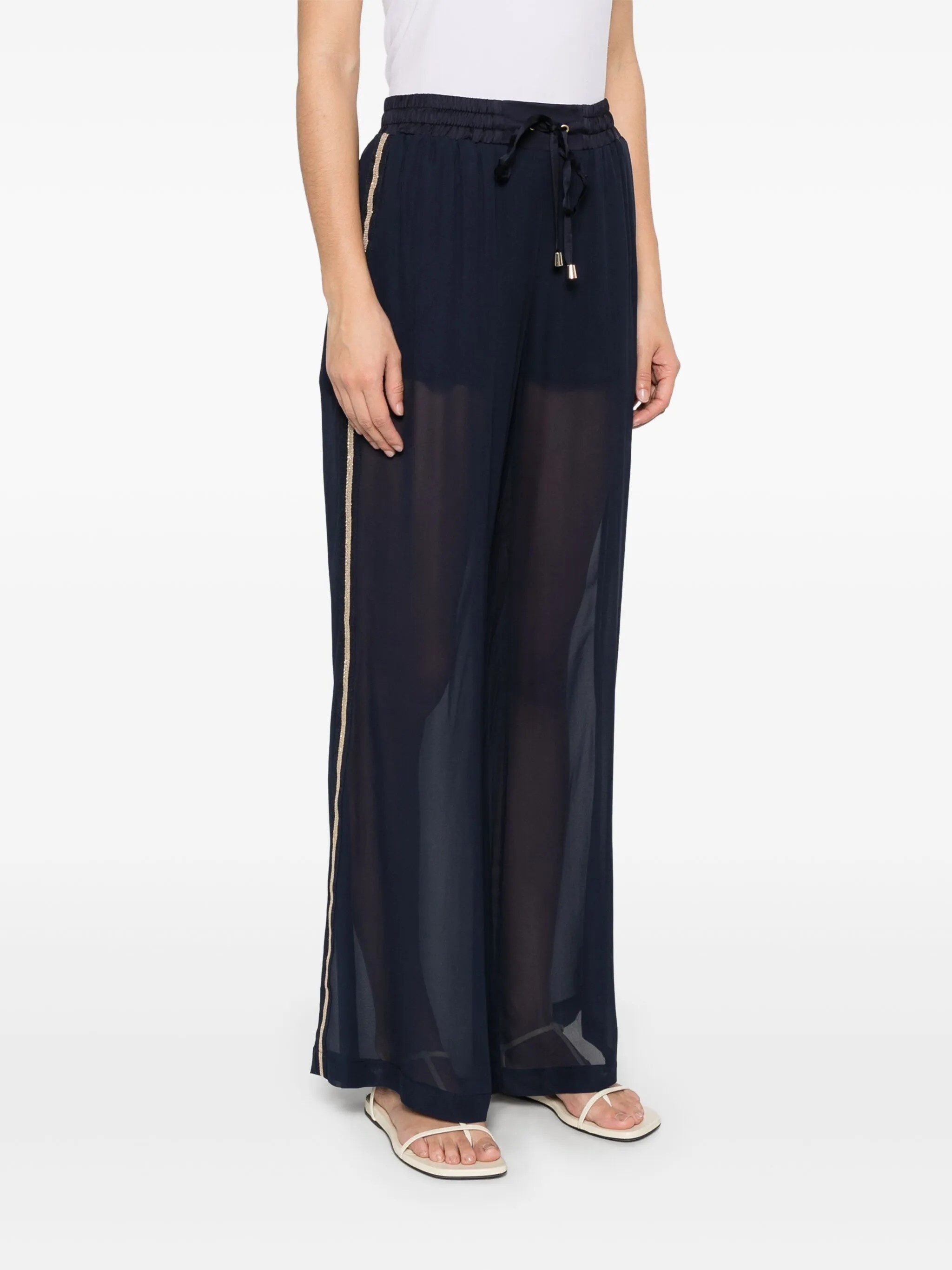 Ermanno Firenze Drawstring Casual Pants In Black