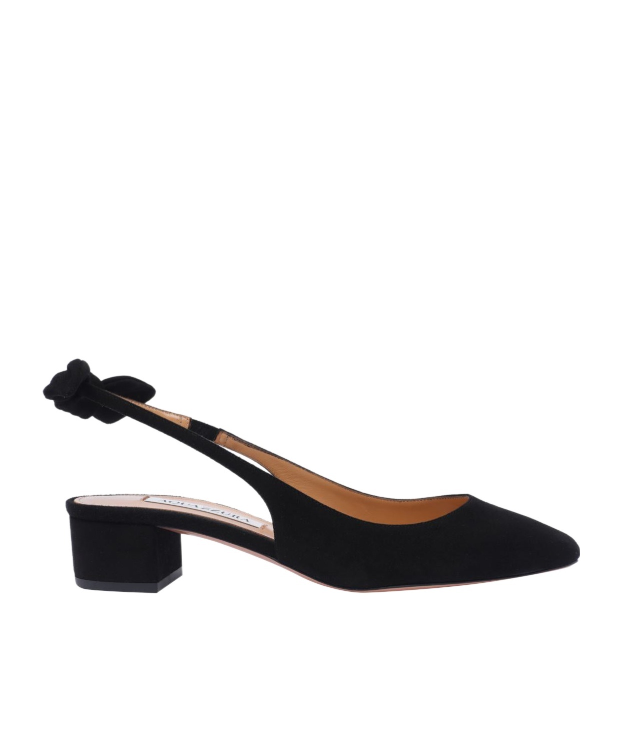 Aquazzura Black Slingback With Bow Detail In Black