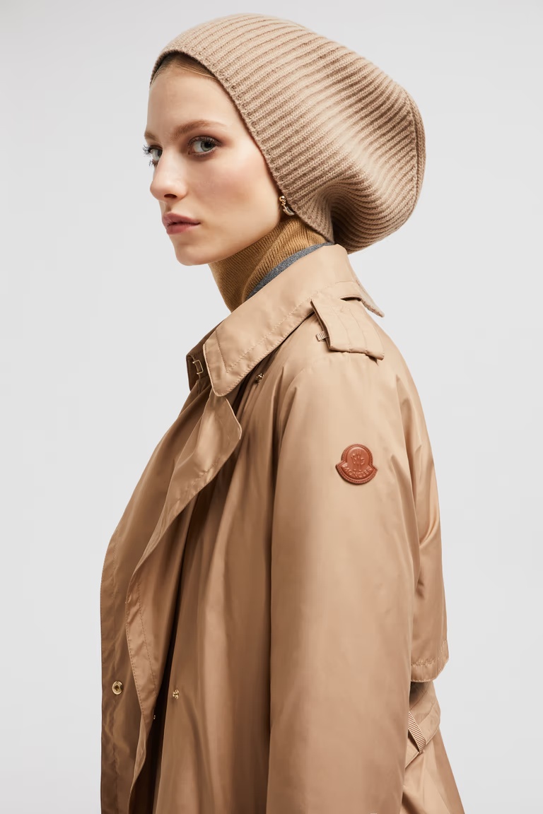Shop Moncler Barbetane Down Trench Coat In Pink