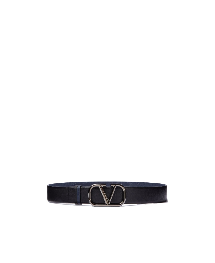 Valentino Garavani Logo Belt In Blue