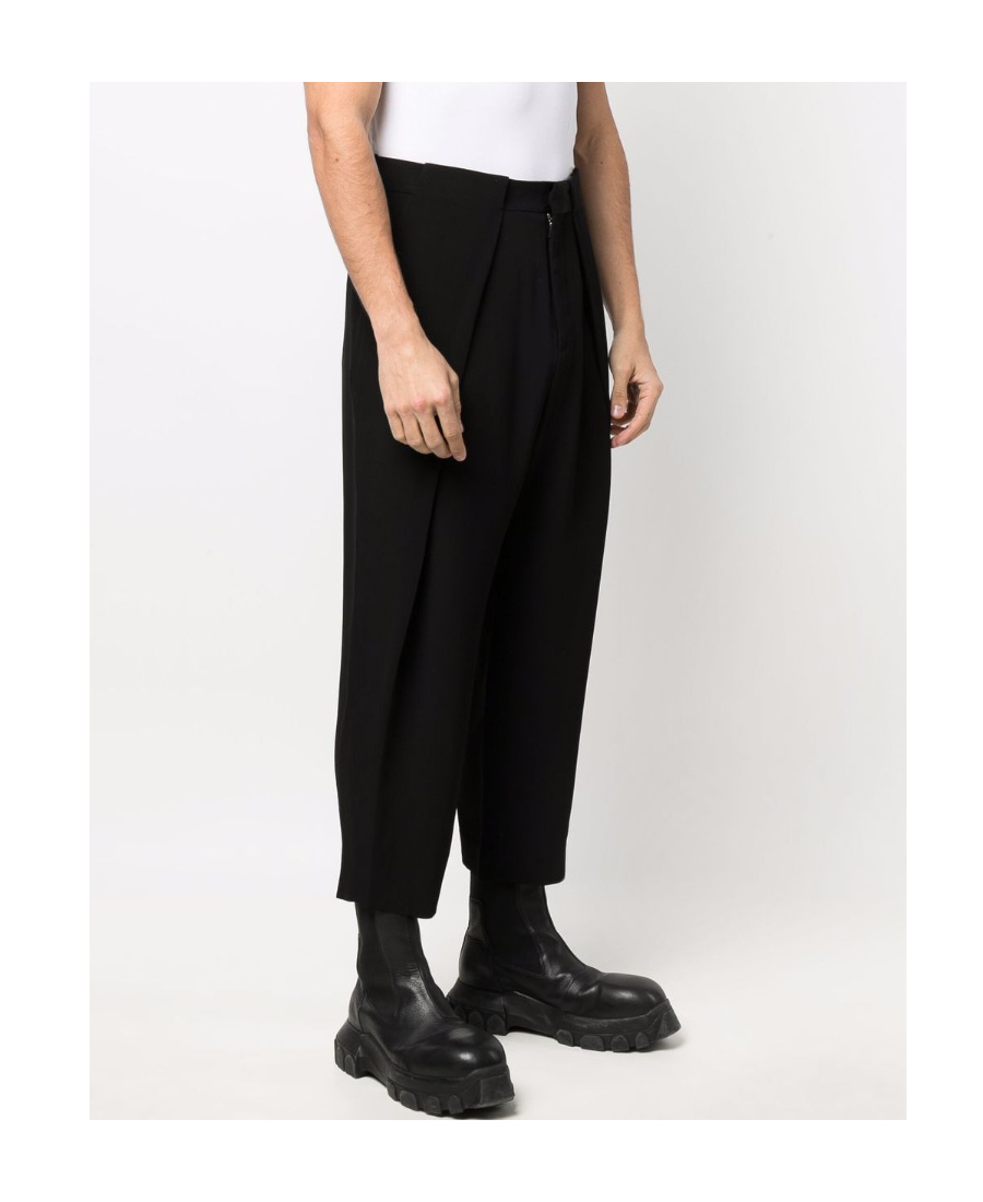 Balmain Cropped Side-stripe Trousers In Black