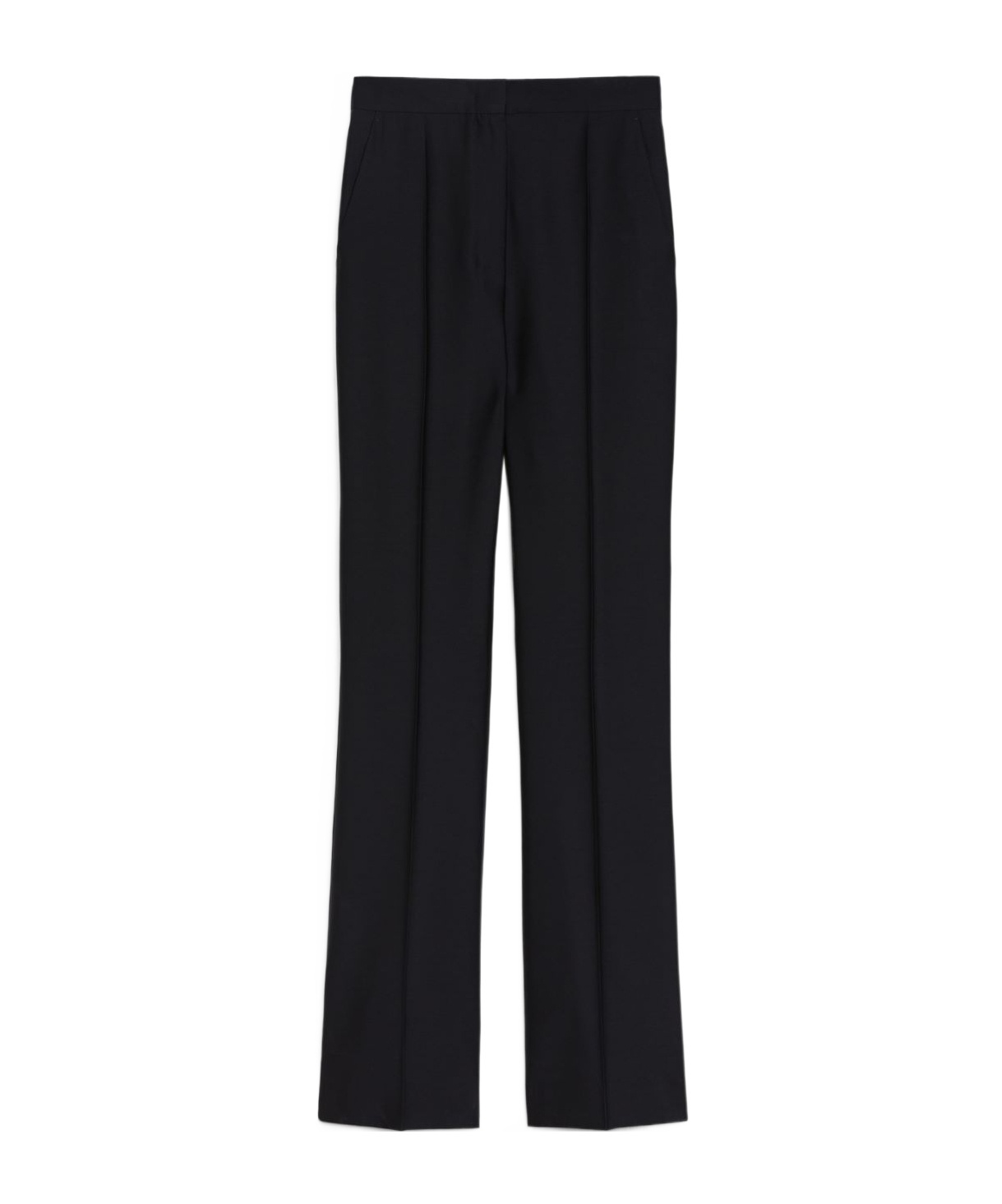 Max Mara Wool And Silk Slim Trousers In Black