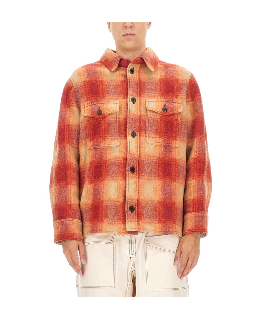 Isabel Marant Kevron Checked Flannel Shirt Jacket In Red