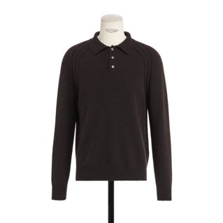 Dior Long-sleeved Polo Neck Knitted Shirt In Black