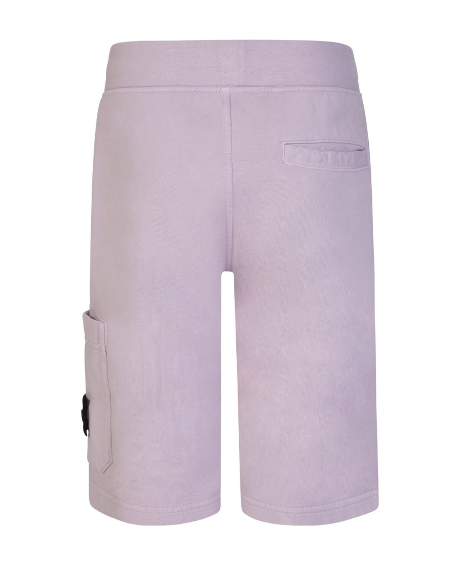 Stone Island Logo-patch Track Shorts In Purple