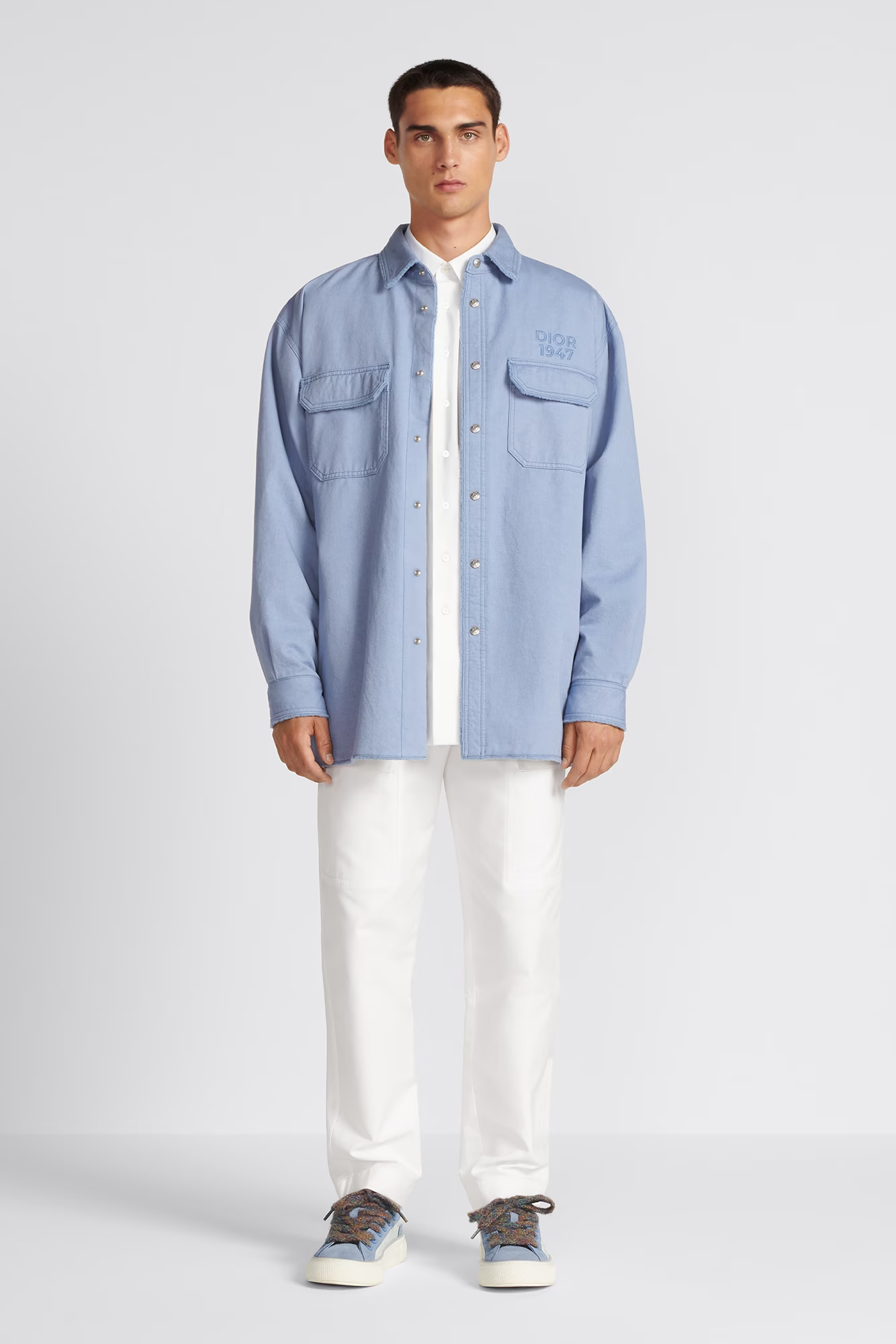 Dior Logo Jacket Shirt In Blue