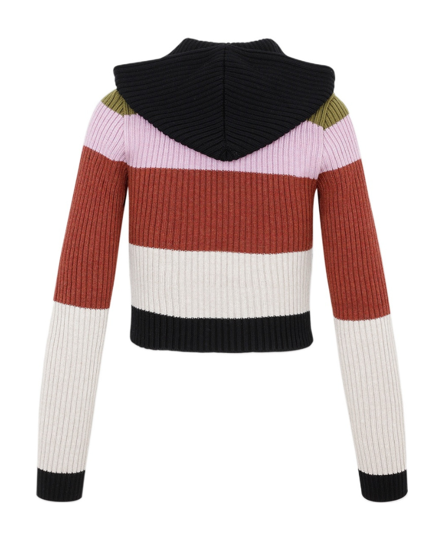 Etro Hooded Wool Zip-up Cardigan In Black