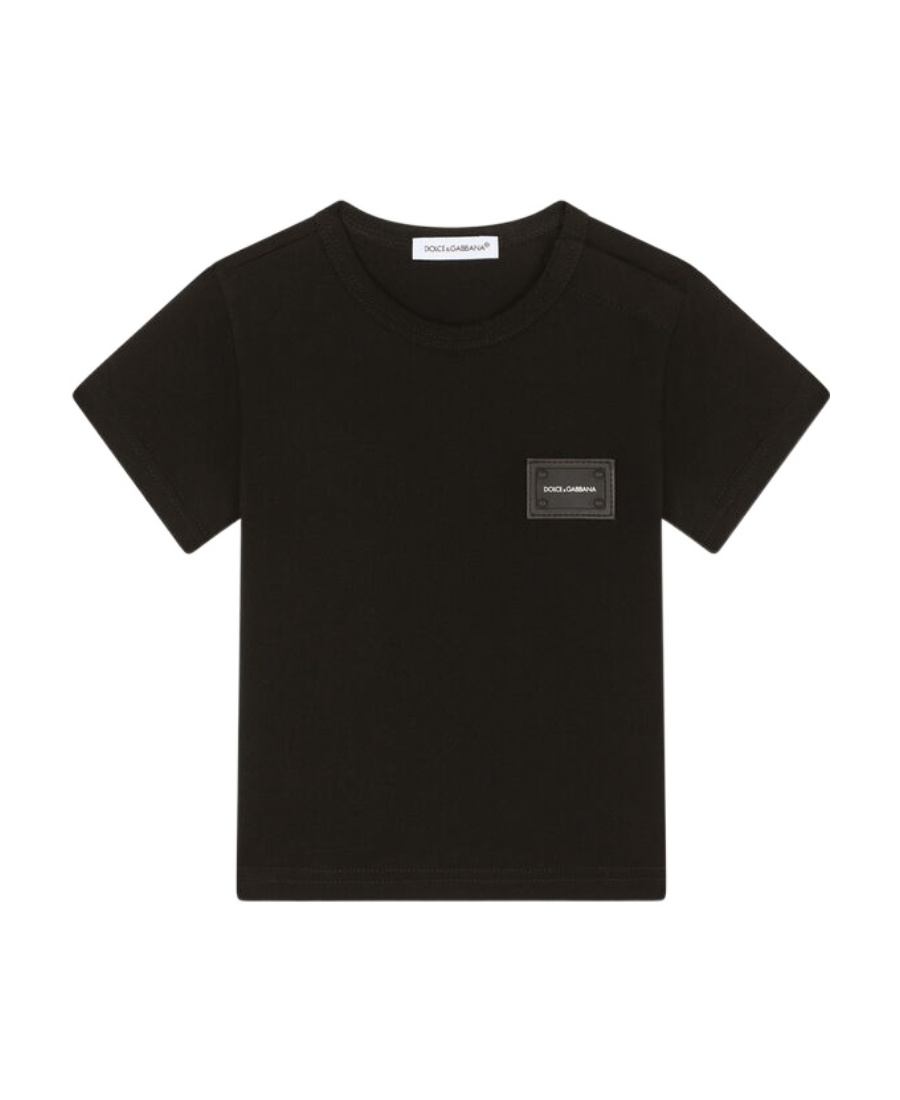 Dolce & Gabbana Logo-plaque Cotton T-shirt In Black