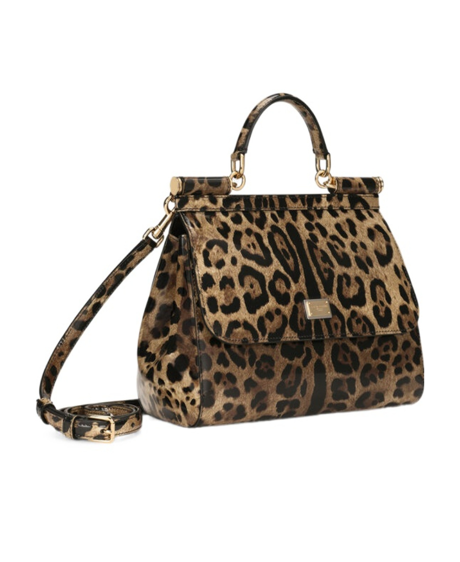 Dolce & Gabbana Medium Sicily Leopard-print Bag In Black