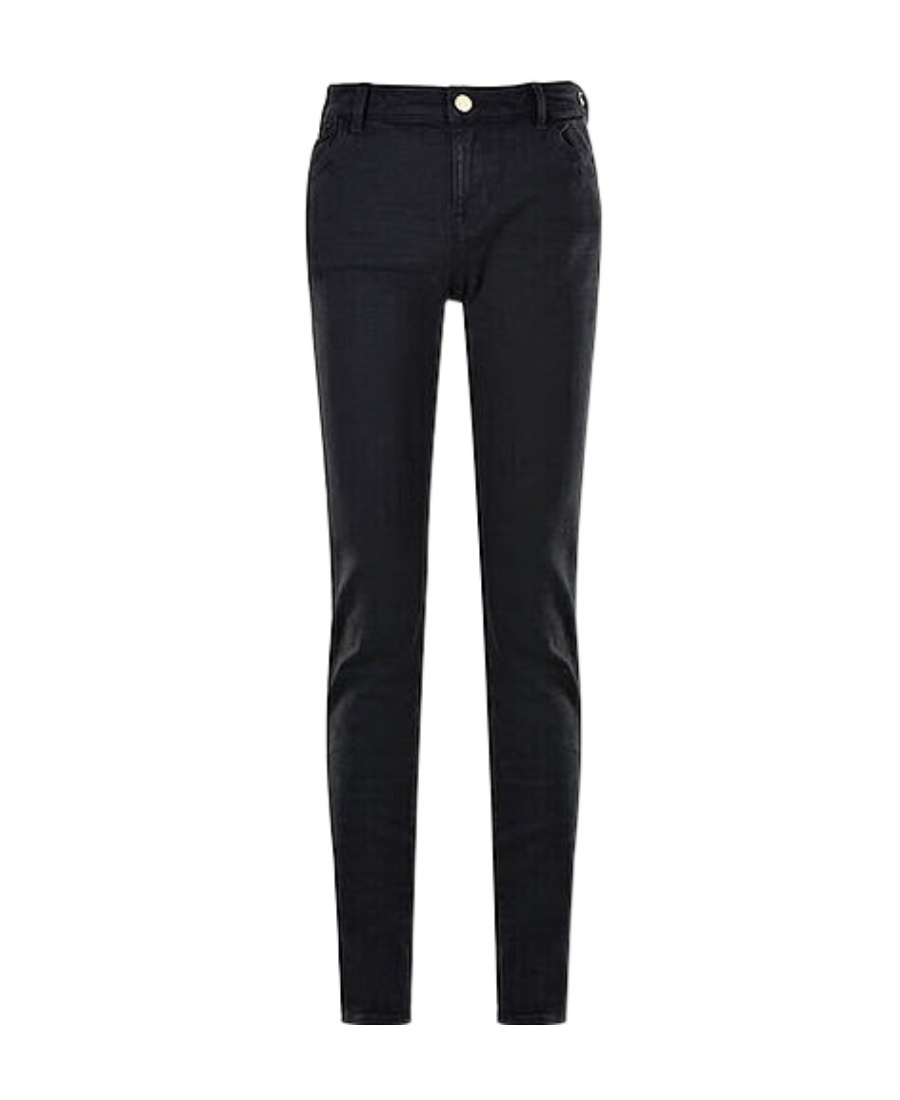Emporio Armani Logo Denim Pants In Black