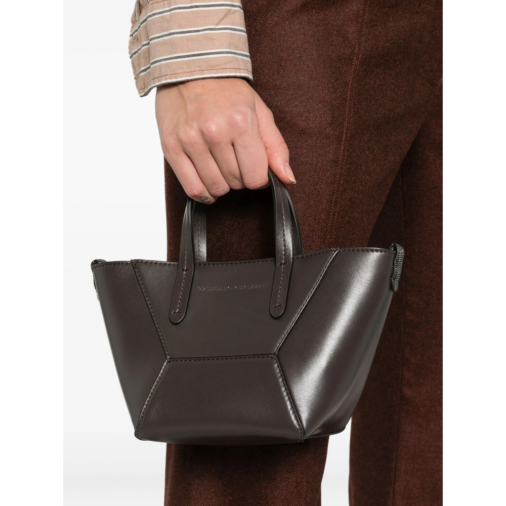 Brunello Cucinelli Mini Bc Duo Tote Bag In Black
